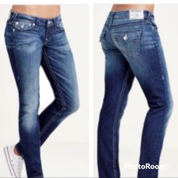 True Religion Denim - True Religion skinny raw hems flap pockets jeans